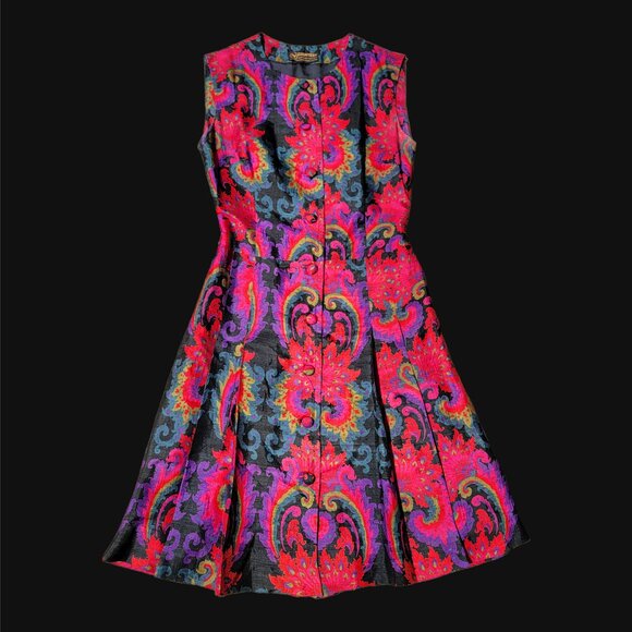 Vintage Dresses & Skirts - ❝ Countess vintage 60s silk mutlicolor mini dress ✿˖⋯ ❞